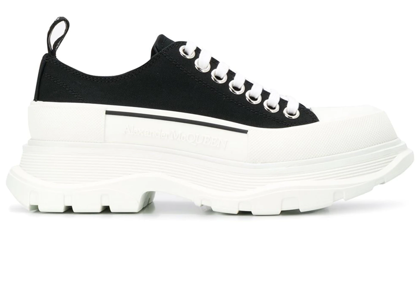 ale*d*r M*Q*en tread slick low lace up black white