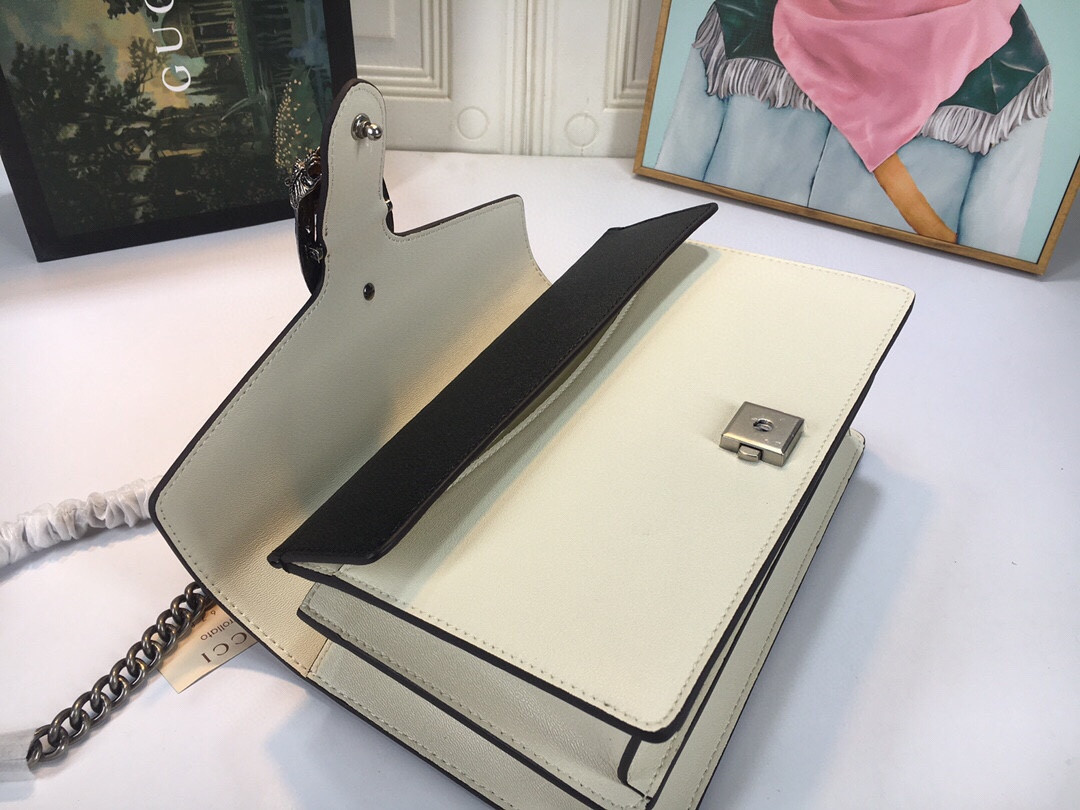 G*u*i dionysus small shoulder bag white 11"wx7"hx3.5"d