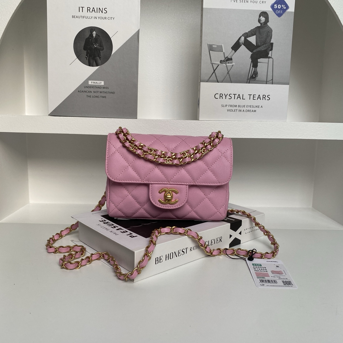 Ch*el flap handbag as5239 18×13×5.5cm